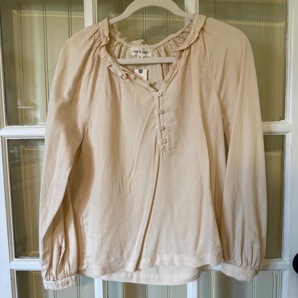Anthropologie Women's Cream Blouse
